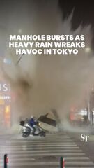 Manhole bursts as heavy rain wreaks havoc in Tokyo
